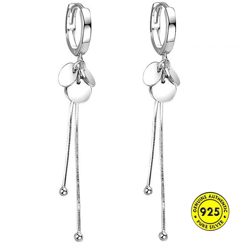 Anting Gantung Panjang Bahan Sterling Silver 925 Untuk Wanita