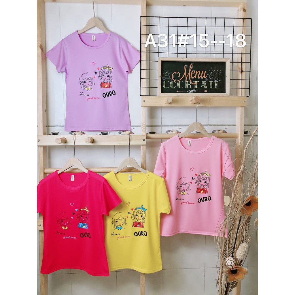 Baju Anak Perempuan Import Lengan Pendek 5 - 12 Tahun / Kaos Anak Import Lengan Pendek Import