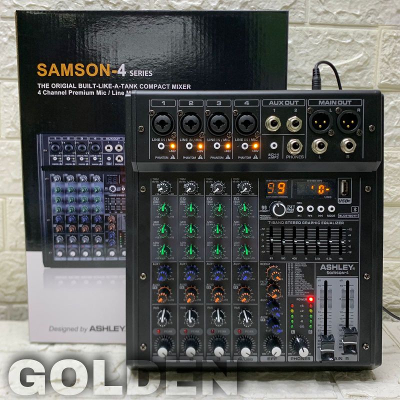 Mixer Ashley Samson 4 Original 4 Channel Bluetooth - Soundcard