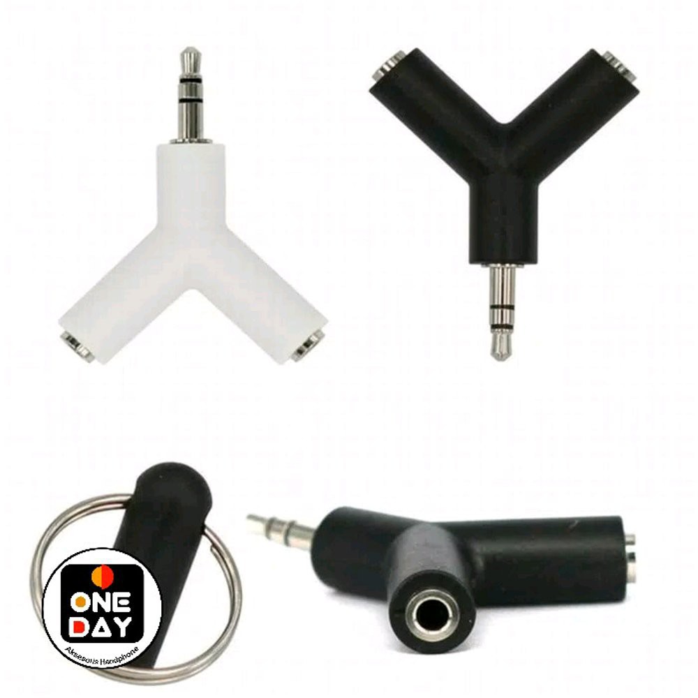 Audio Splitter Y 2 in 1 aux Sambungan Headset dan Microphone Berkualitas