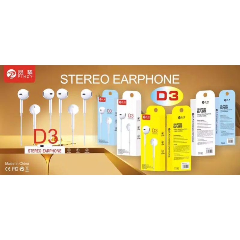 Stereo Earphone PINZY Original D3 Series