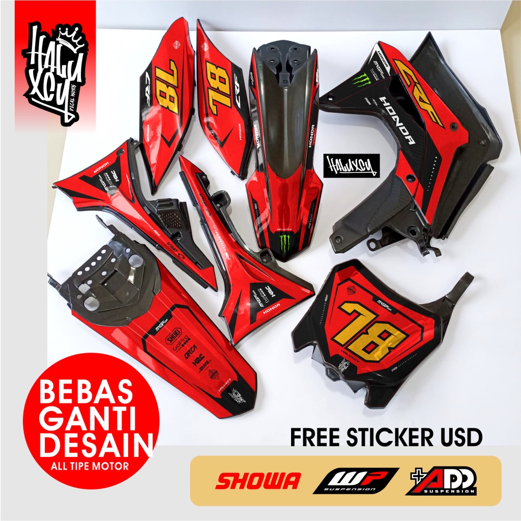 DECAL HONDA CRF 150 L SUPER GLOSSY DECAL CRF 150 L FULL BODY - DECAL CRF 150 HOLOGRAM