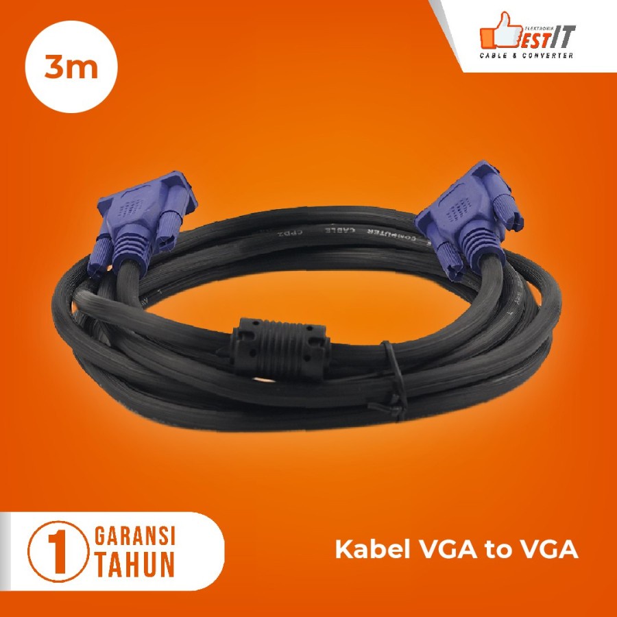 Kabel VGA Male to Male High Quality 3 Meter NYK Original