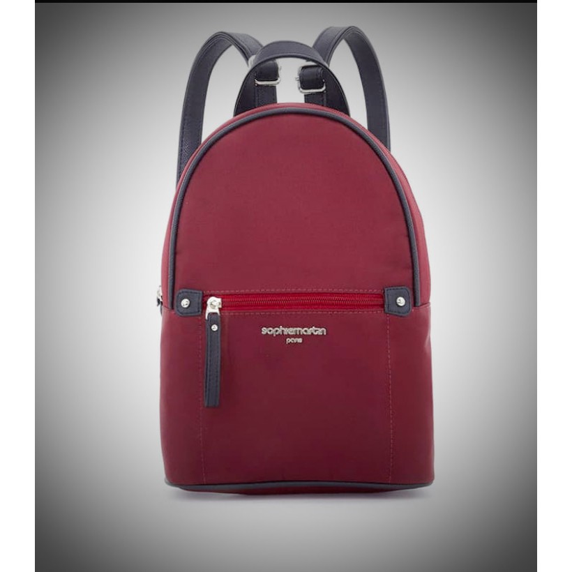 Sophie Paris Tas Punggung Wanita Lona Bag- T6062M2 -High Quality Tas Ransel Warna Maroon Bahan Kulit