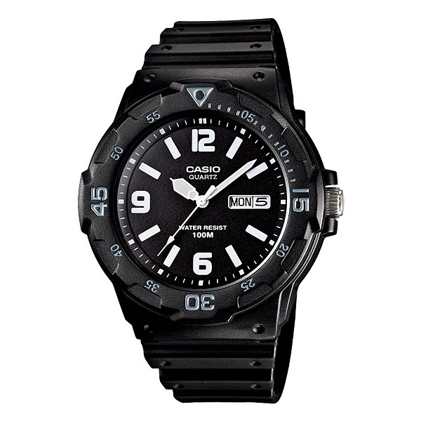 Casio Original MRW-200H Jam Tangan Pria - Analog - Karet - Hitam
