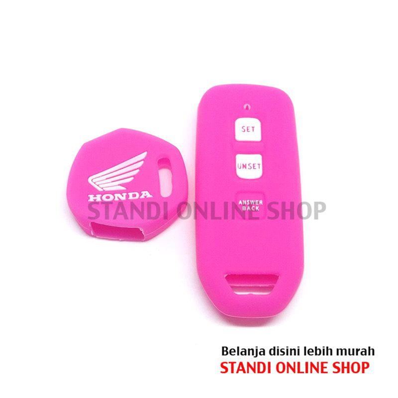 Kondom Kunci Silikon Remote Motor Honda All New Scoopy Komplit Pink