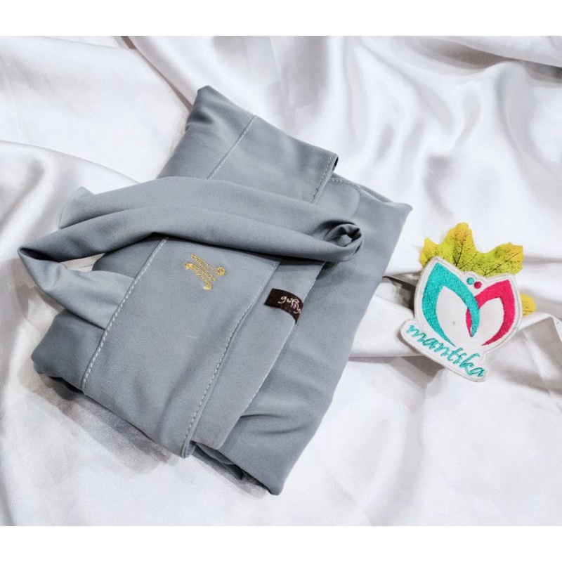 MARYAM JERSEY BERGO TALI HIJAB INSTAN ORIGINAL JERSEY SUPER NON PER-Silver (abu muda)