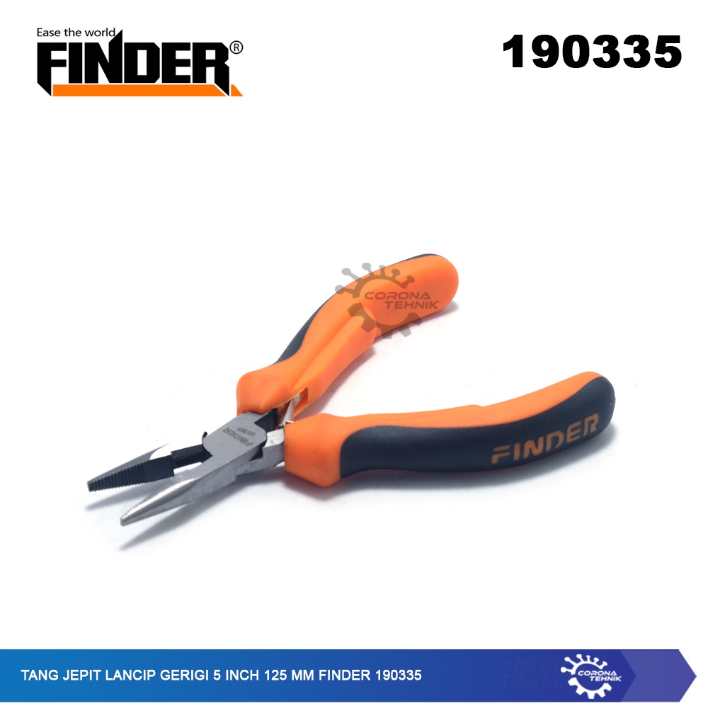 Finder 190335 - Tang Jepit Lancip Gerigi 5 Inch 125 mm