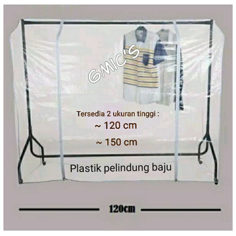 cover gawang plastik pelindung baju cover gantungan baju