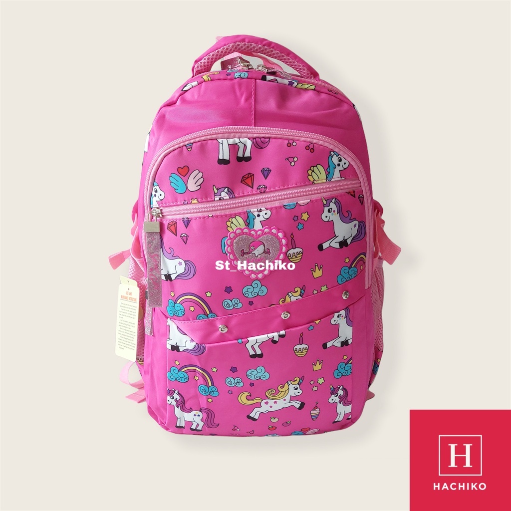 [TERMURAH] Tas Ransel Sekolah SIlver Girl by Alto Backpack Remaja Cewe / Wanita Motif Unicorn Alto O
