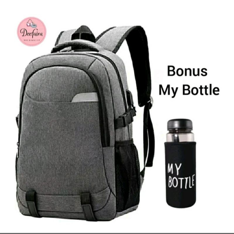 Tas Sekolah Backpack Laki Laki Tas Gendong Pria Free My Bottle