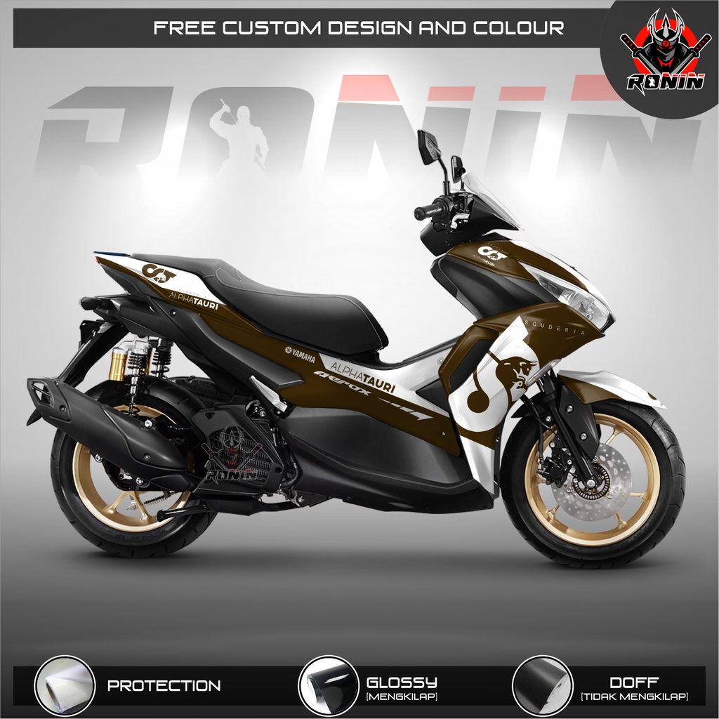 Sticker Decal FULL BODY All New Aerox 155 Connected Motif Alphatauri Brown