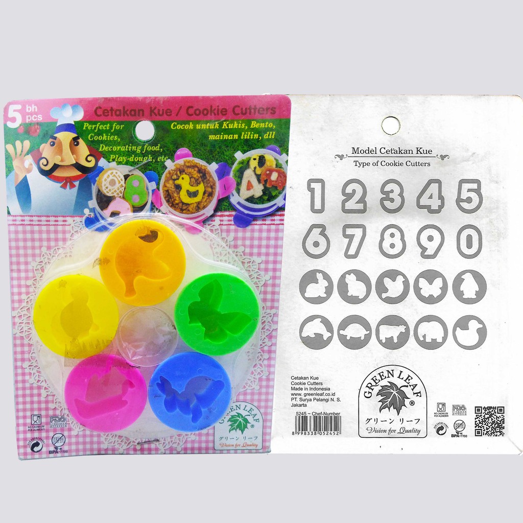 Cookies Cutter Bentuk Hewan - 5 pcs / Cetakan Kue Bentuk Hewan / Cetakan Cookies Bentuk Hewan