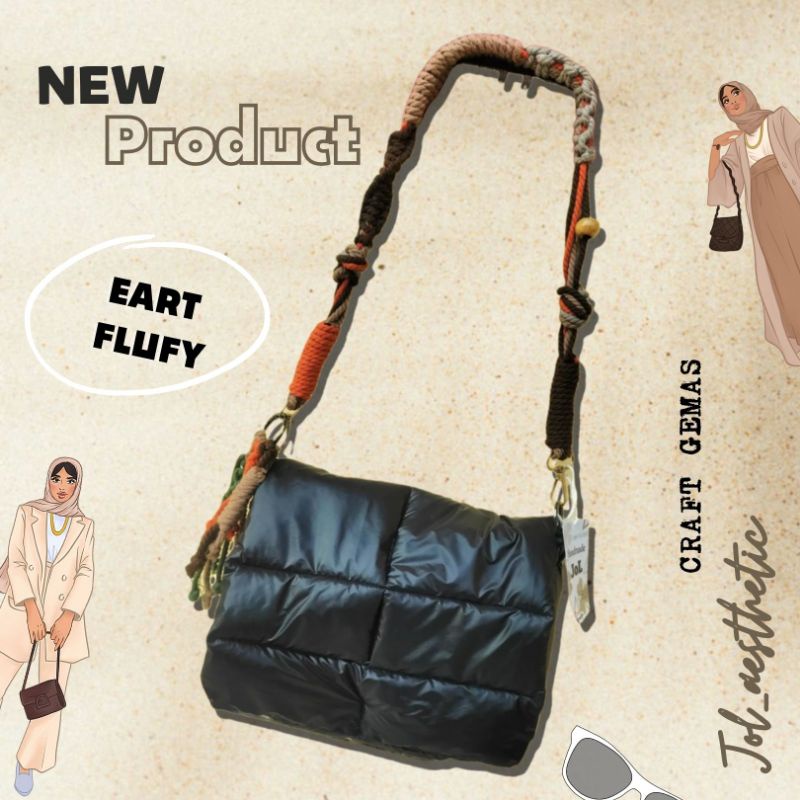 Tas beugete fluffy tas slingbag fluffy bag