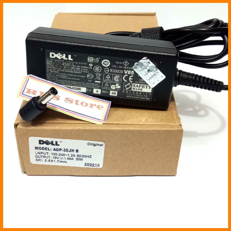 Adaptor Charger Dell Inspiron 30W 19V 1.58A 313JX 0313JX 330-9808 9,10,12,910,1010 Original