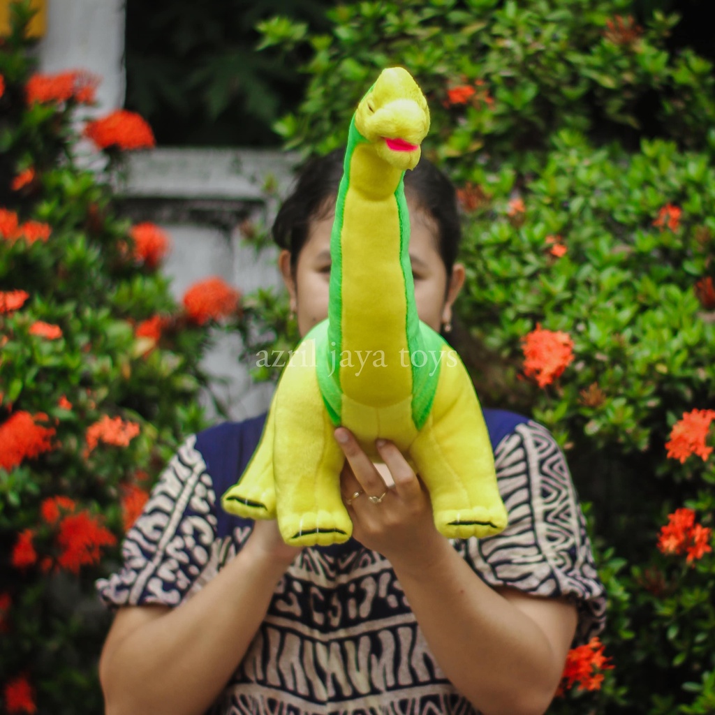 Boneka Dinosaurus Leher Panjang Hijau mainan anak perempuan mainan anak yang lagi hits