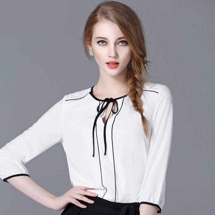 Triset Blouse Wanita Warna Putih Model Terbaru WK995 Jfashion Korean Style Blouse Kombinasi Tali - S
