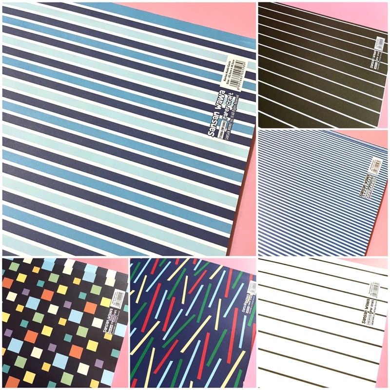 

[5pcs Mix Motif] Kertas Kado Sansan Wawa Motif Dewasa Garis Abstrak