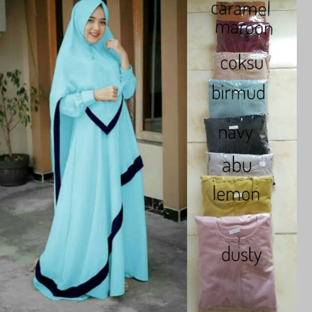 Gamis  moscrepe original set hijab
