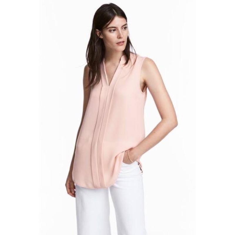 HM Sleveless V-neck Blouse Kerja Wanita Branded Sisa Ekspor Original