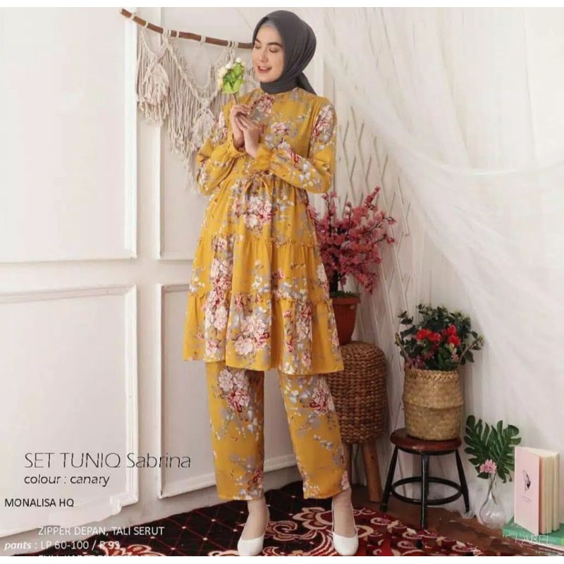 set tunik sabrina | celana + tunik | setelan Bangkok terlaris