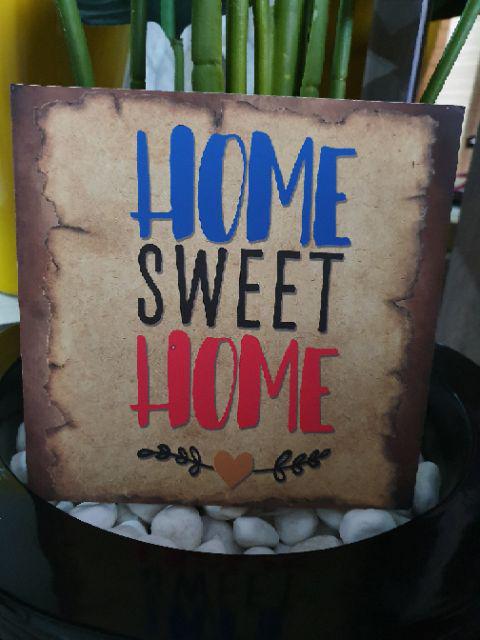 Wall Decor Home Family 20x20cm Pajangan Dinding Hiasan Dinding Poster Kayu Shabby Chic