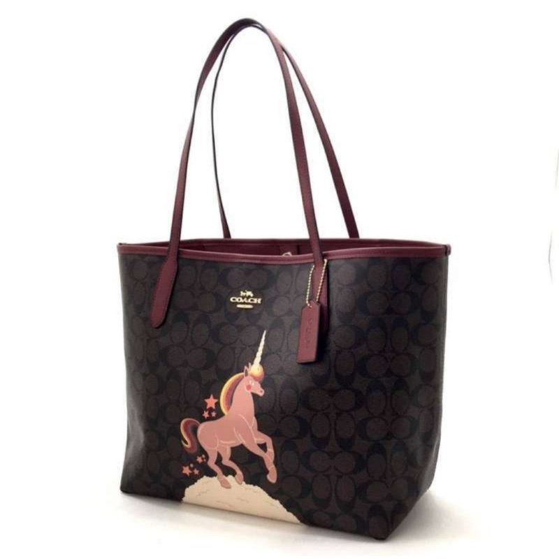 Coach City Tote In Signature Canvas With Unicorn (C1780)