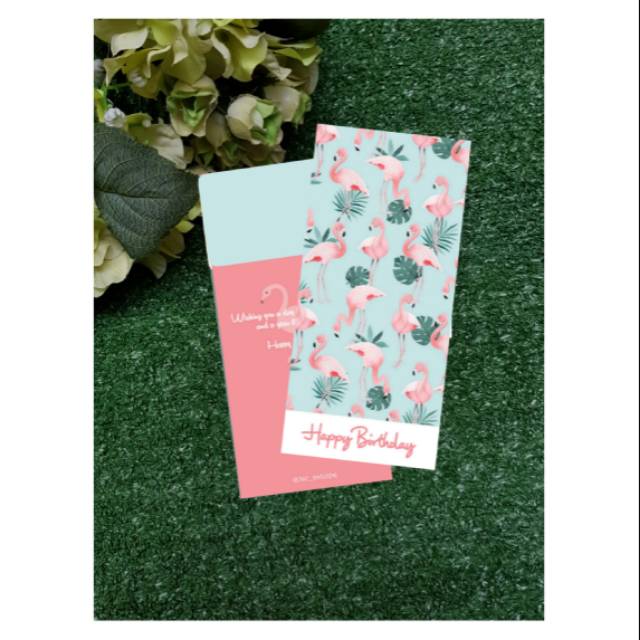 

Amplop motif flamingo. Happy birthday. Amplop voucher untuk kado hadiah ulang tahun