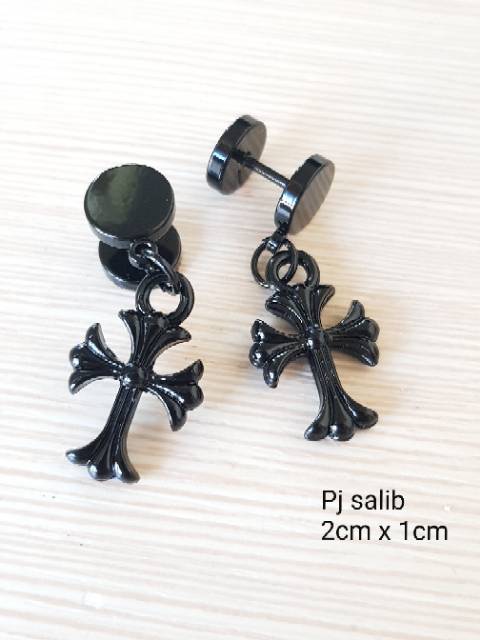 Anting Roda Salib Anting tusuk Anting jepit salib anting fashion rohani Antikarat titanium import