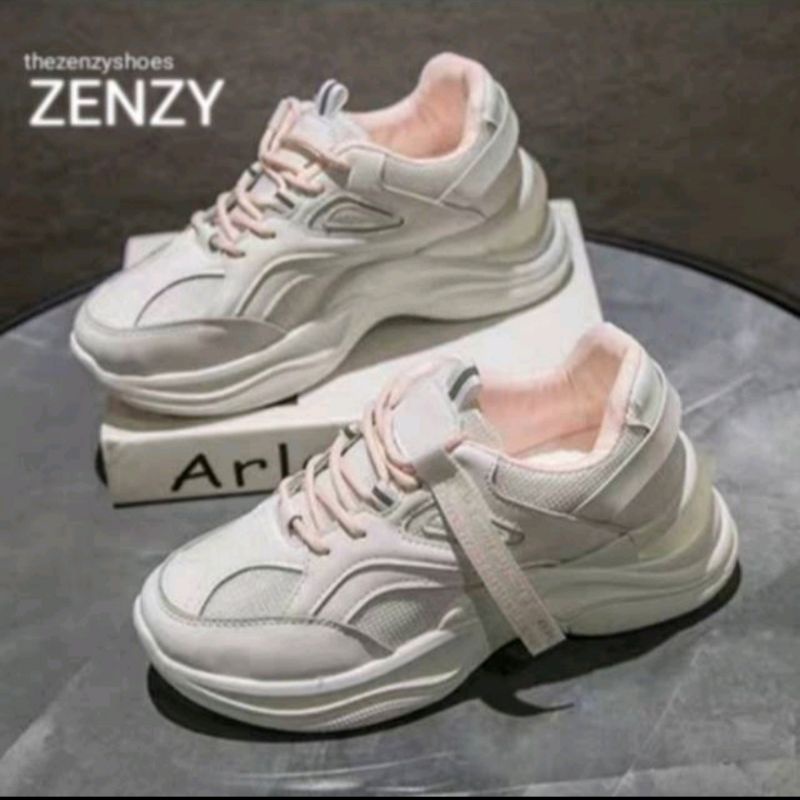 Zenzy Jennie Sneakers Korea Design - Sepatu Casual-SEOHYUN PINK