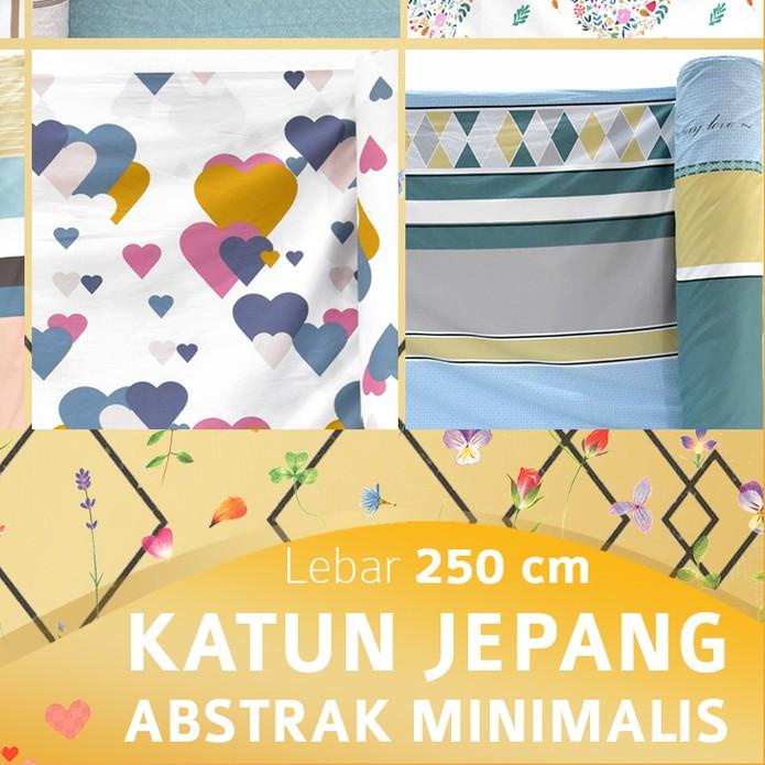 ➴ KAIN SPREI KATUN JEPANG 100% ORIGINAL MOTIF ABSTRAK MINIMALIS KARAKTER LEBAR 250CM PREMIUM ✴