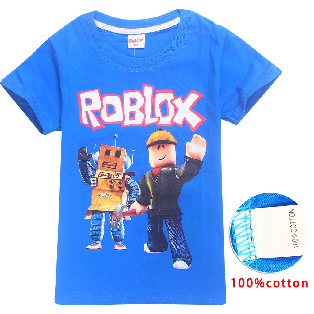 2019 100 Katun Roblox Anak Besar T Shirt Lengan Pendek Shopee - roblox anak laki laki kemeja lengan pendek kartun musim panas