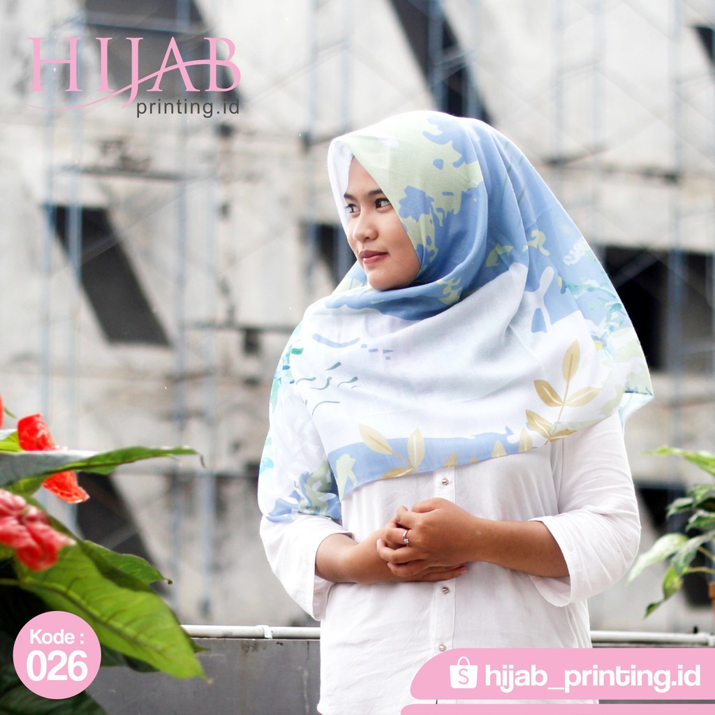 Hijab Voal Printing (Kode:026) CUSTOM NAMA/LOGO/BRAND