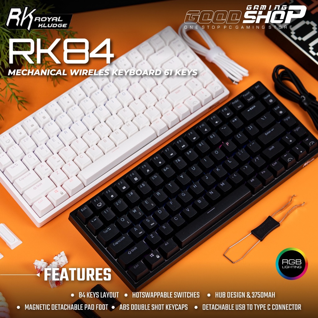 RKGAMING RK GAMING RK84 / RK 84 / RK857 Tri-mode RGB - Gaming Keyboard