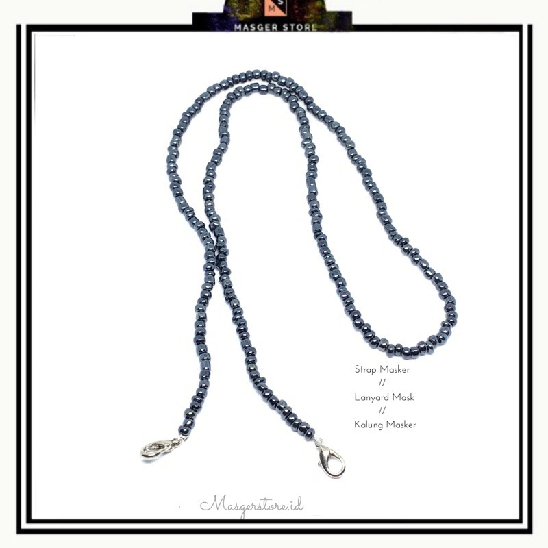 Kalung Strap Masker Tali Masker Kalung Mask Chain-Navy Sand