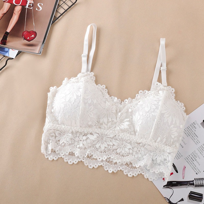 New Arrival Push Up Wireless Lace Bra Top Wanita Plus Size Bralette Underware Full Cup