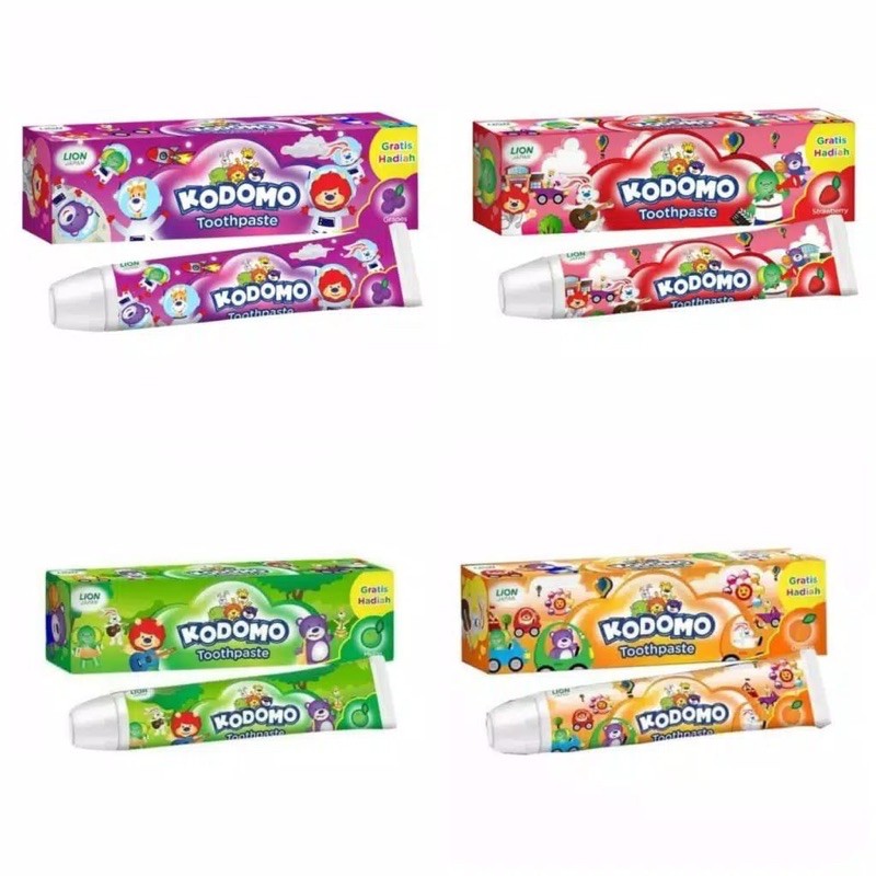 Kodomo Toothpaste 45gr - Kodomo Pasta Gigi 4 rasa 45gr Extra Hadiah