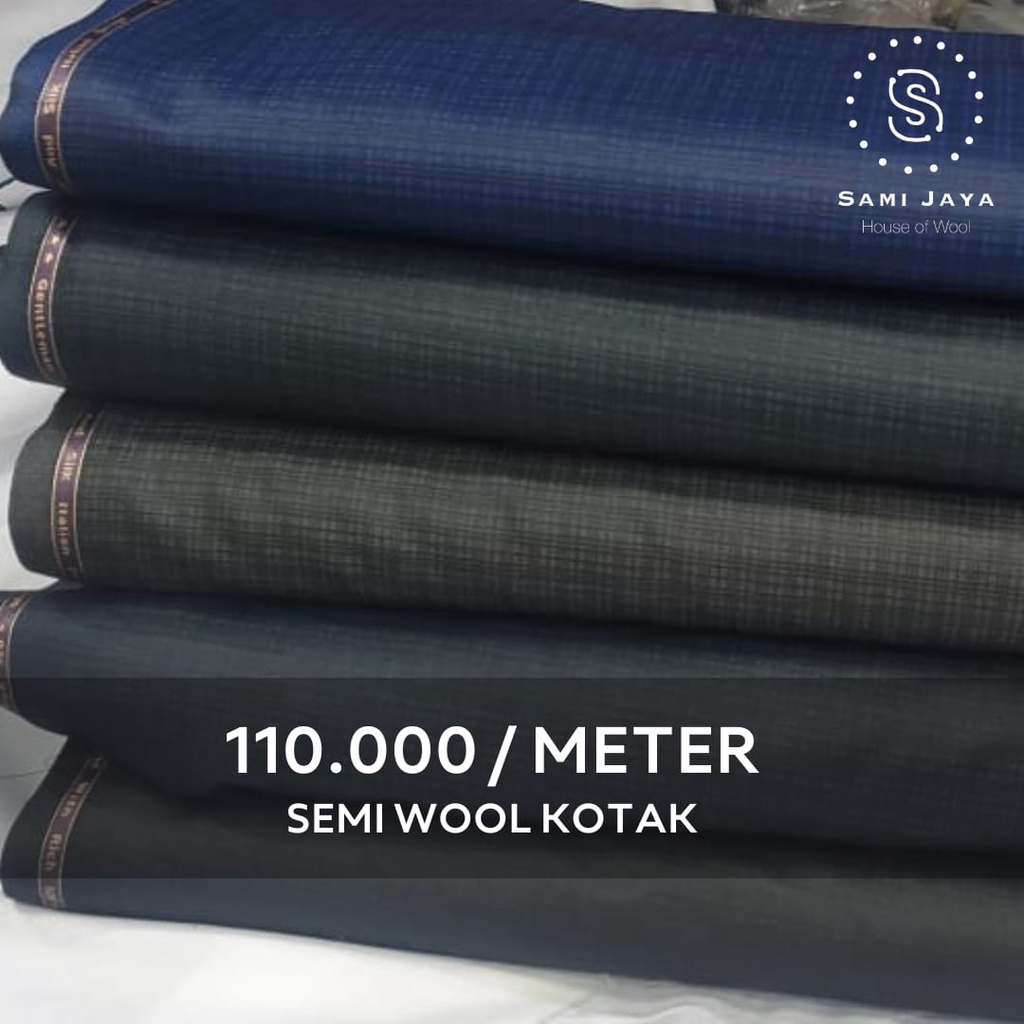 Kain Bahan Jas & Celana Wedding BOSS Semi Wool Motif Kotak2