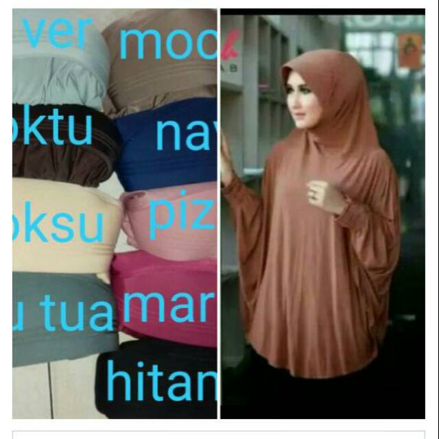 jilbab syarri instan tangan/jilbab bergo tangan fatimah/Hijab lengan jumbo