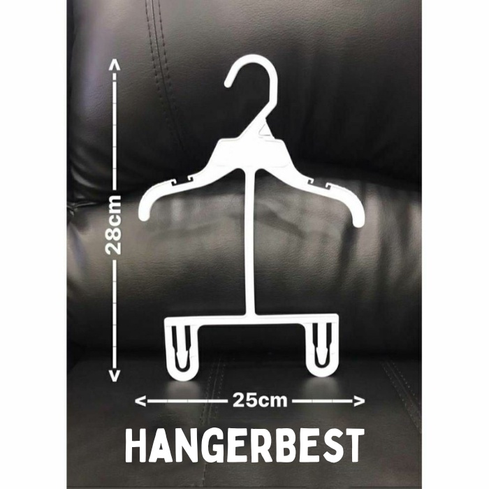 Gantungan Baju Anak / Hanger Setelan Anak / Hanger Baby Display Anak - Putih natural