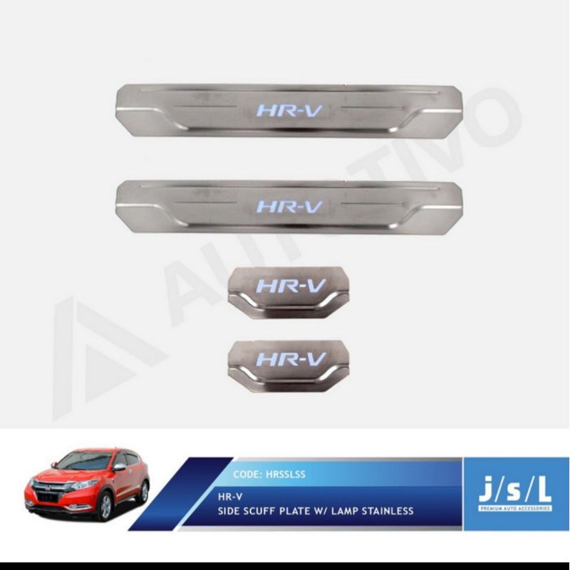 sillplate samping Honda HRV stainless lampu jsl