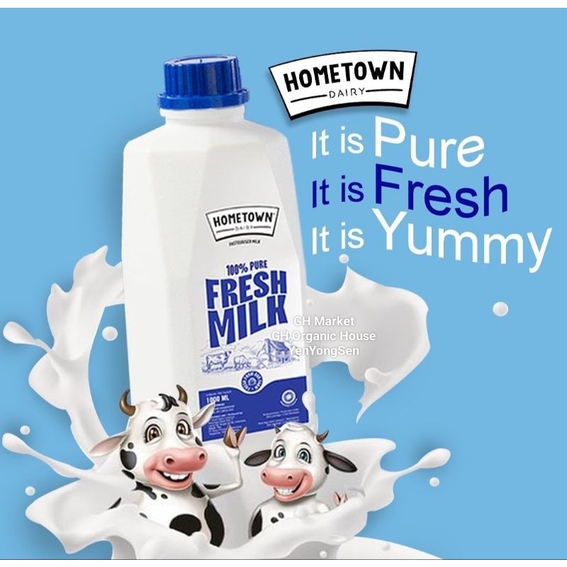 Susu HomeTown 1 Liter FreshMilk Home Town 1 Liter Terlaris Bhn Premium