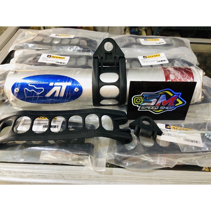 klem knalpot Ninja 150 R-RR-SS RXK F1ZR Clem kenalpot Acerbis bahan plastik diameter 5,5 cm bisa unt