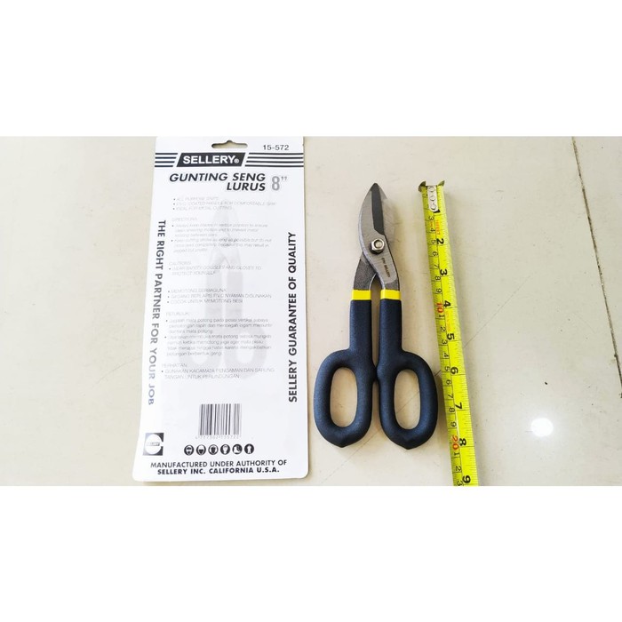 Gunting Seng Sellery - Straight Pattern Snips Sellery - 15-572