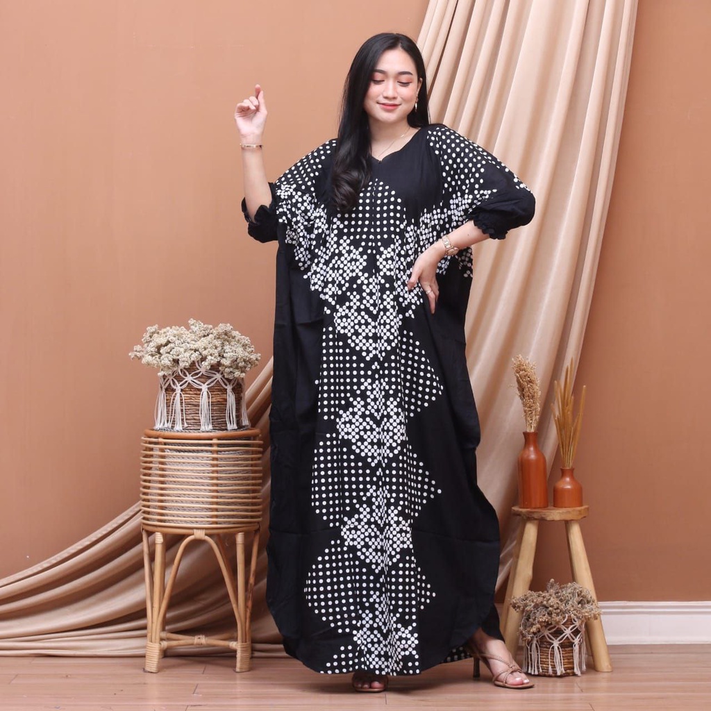 DASTER KAFTAN JUMBO LD 160 CM DASTER ARAB KELELAWAR LENGAN PANJANG PB 138 TIEDYE CAP BUSUI-1 kaftan print