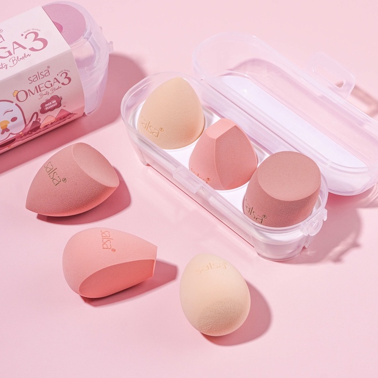 ⭐BAGUS⭐ SALSA Omega 3 Beauty Blender | Sponge Makeup isi 3 Puff Spons