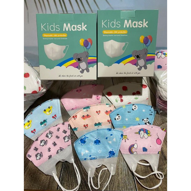 MASKER DUCKBILL ANAK MOTIF ECER PER 10 PCS