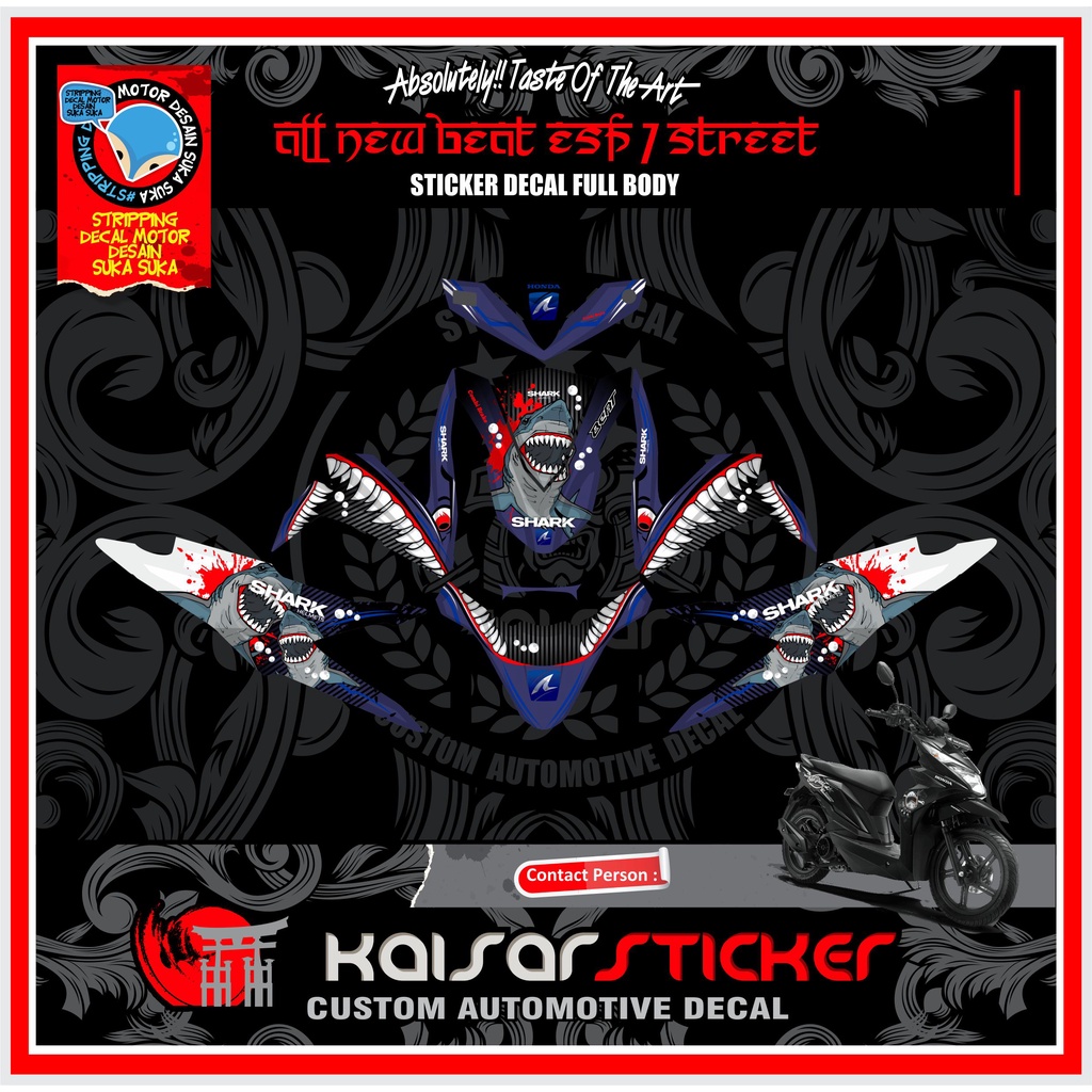 Decal Sticker Full Body BEAT FI NEW 2019 Street - Dekal Stiker Beat 2020-2021Deluxe Shark