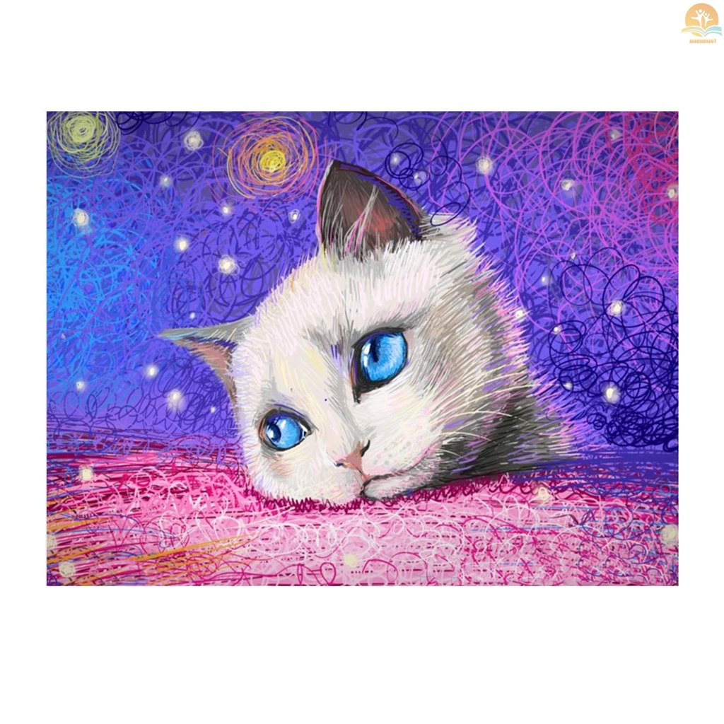 5D Diamond Jewel Paint Kit Cute Cat DIY Arts Craft Gift for Adults Children  Beginners Full Drill Diamond Jewel Paint Embroidery Cross Stitch for Home  