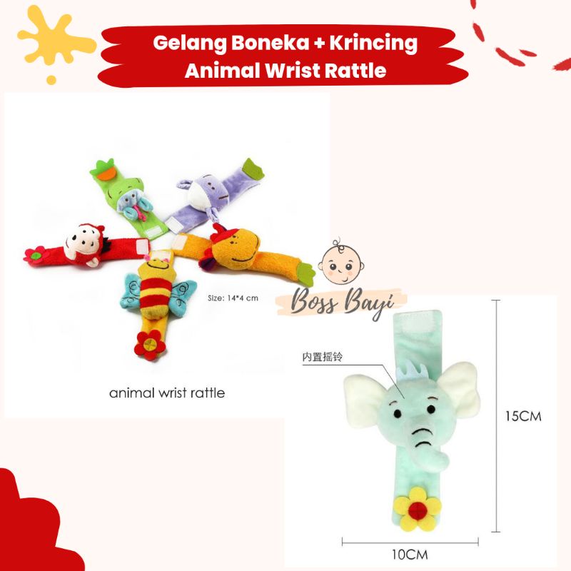 Mainan Gelang Boneka Bentuk Hewan / Rattle Gelang Bayi